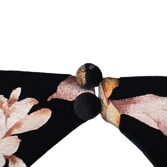 Rachel Roy Floral Sleeveless Velvet Dress Keyhole Back Design Black & Beige NWT - Picture 6 of 16